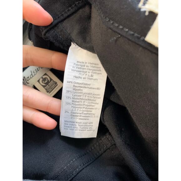 Madewell Womens 9" Mid Rise Skinny Denim Pants Dark Wash Black Size 30 - Picture 6 of 7